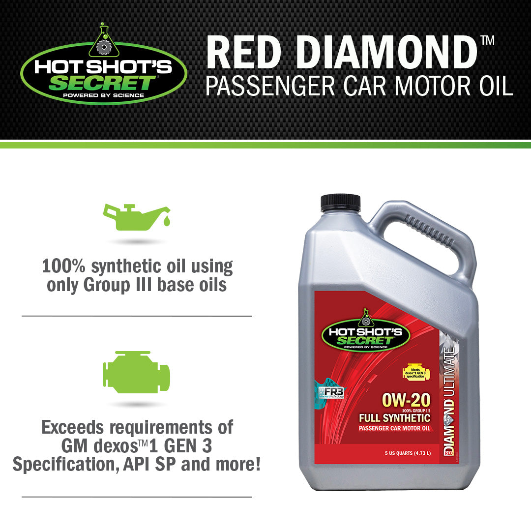 Hot Shot's Secret Red Diamond Passenger Car Motor Oil - 0W-20 5 Quart